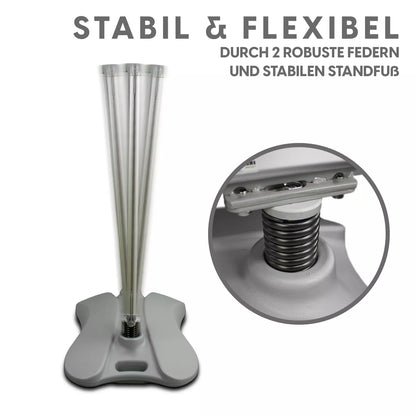 Kundenstopper Alu Classic mit Wassertank, Silber, Outdoor