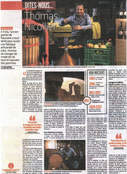 Cidrerie du Valais – Håndværk Demi-Sec Cider 33cl 🍏🍎 | 100% Naturlig, Sulfitfri