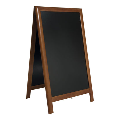 Securit® Holz Kundenstopper 125x70cm, Deluxe, Dunkelbraun, Outdoor