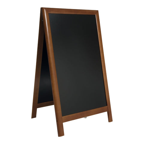 Securit® Holz Kundenstopper 125x70cm, Deluxe, Dunkelbraun, Outdoor