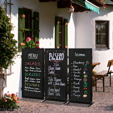 Securit® Multiboard Kreidetafel mit Holzrahmen, Schwarz, 115x60cm, Outdoor