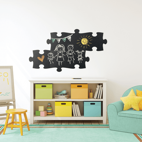 Securit® Wandkreidetafel Silhouette Puzzle, 6er-Set, 40x30cm
