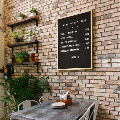 Securit® Buchstabentafel mit Holzrahmen, Letterboard Wandkreidetafel, 60x80cm