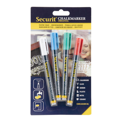 Securit® Kreidemarker, 1-2mm, 4er-Set, Farbig