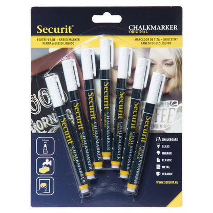 Securit® Kreidemarker, 1-2mm, 7er-Set, Weiss