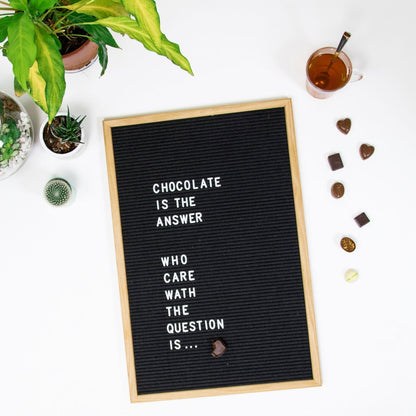 Securit® Buchstabentafel mit Holzrahmen, Letterboard Wandkreidetafel, 40x60cm