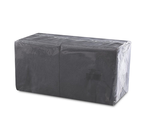Servietten Cocktail 24 x 24 cm, schwarz, 2-lagig, 1/4 Falz, 3600 Stück