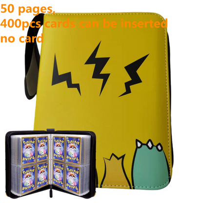 Pokemon Card Case, 50 Pages, Can Insert 400pcs s, Portable, Waterproof, Zipper, Birthday Gift, Game Battle,  Storage,toy