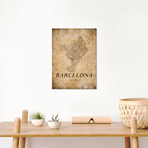 Enjoy The Wood - Carte de la ville de Barcelone - 🗺️ Décor en bois fait à la main pour la maison