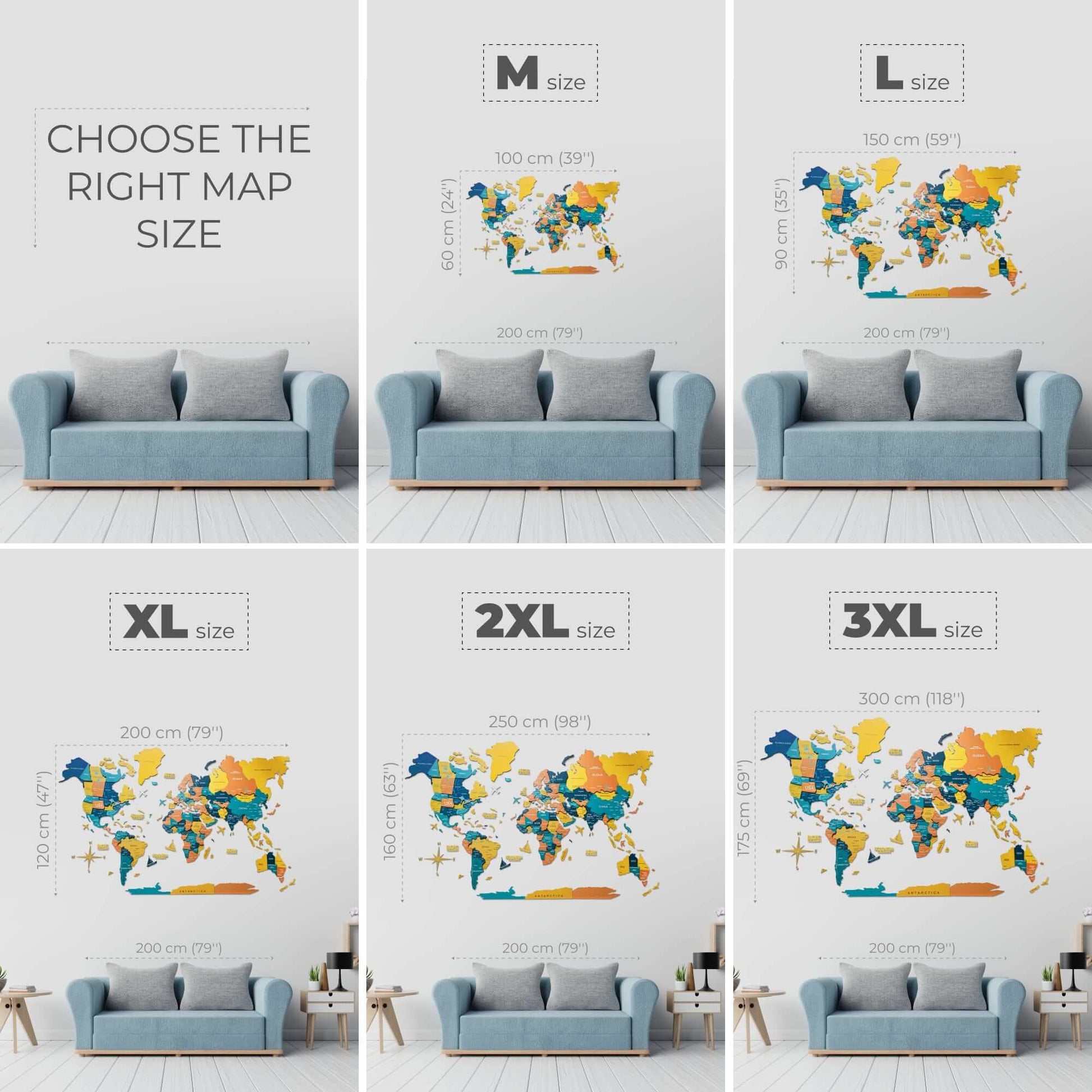 world map wall decor magnet