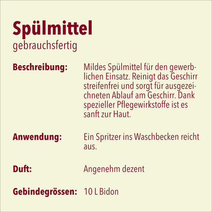 Detergente per piatti, giallo, ph 6-7, 10 litri