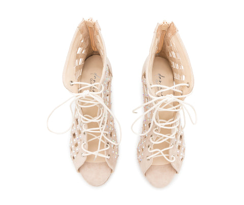 Magnet Glow Tanzschuhe in Beige Wildleder