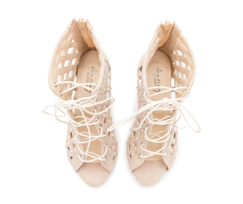 Magnet Glow Tanzschuhe in Beige Wildleder