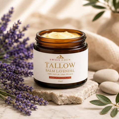 Schweizer Tallow Balm Lavendel – Bio-Rindertalg Naturbalsam von Swiss Eden