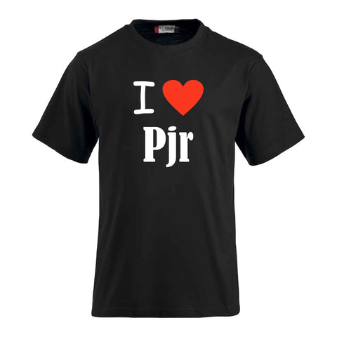 Schwarze T-Shirts mit 'I Love Pansher' Aufdruck