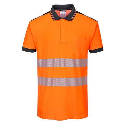 Portwest T180 Poloshirt – Orange/Schwarz – bequem & funktional