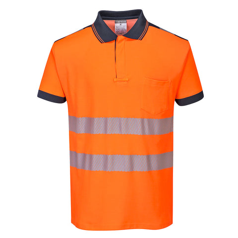 Portwest T180 Poloshirt – Orange/Marine – bequem & funktional