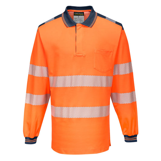Portwest T184 Poloshirt – Orange/Marine – bequem & funktional