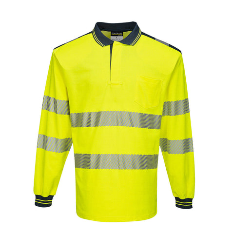 Portwest T184 Poloshirt – Gelb/Marine – bequem & funktional