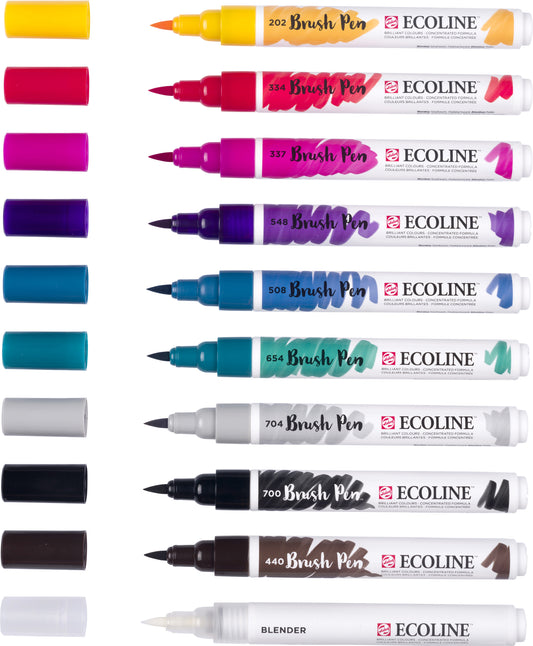 TALENS Ecoline Brush Pen Set 11509800 ass. Handlettering 10 Stück