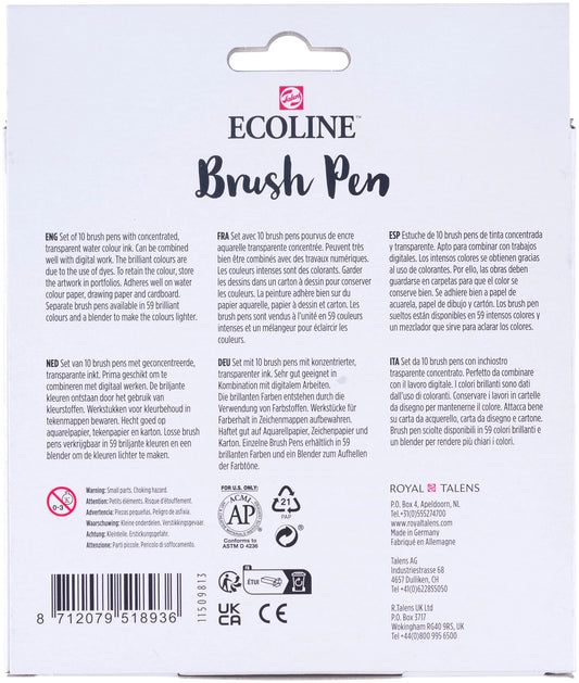 TALENS Ecoline Brush Pen Set 11509803 ass. Bright 10 Stück