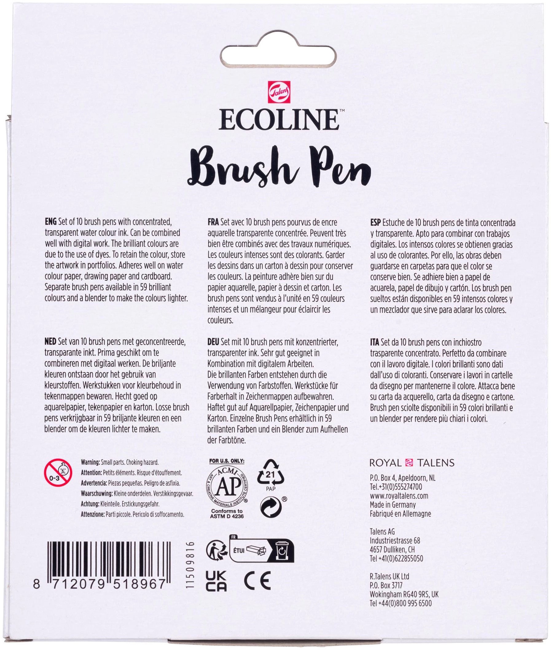 TALENS Ecoline Brush Pen Set 11509806 ass. Skin 10 Stück