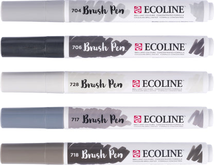 TALENS Ecoline Brush Pen Set 11509937 grey 5 Stück