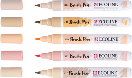 TALENS Ecoline Brush Pen Set 11509941 beige-rosa 5 Stück