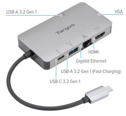 TARGUS USB-C Single 4K HDMI/VGA Dock DOCK419EUZ 100W power pass through