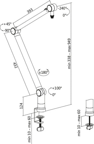 THRONMAX Zoom stand S3 360 Rotatable Boom Arm