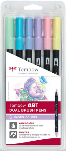 TOMBOW ABT Dual Brush Pen ABT-6P-2 6er Set Pastellfarben