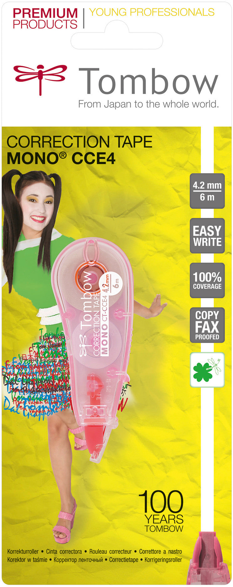 TOMBOW Korrekturroller 4,2mm CTCCE4PKB MONO Micro, rosa