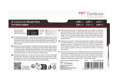 TOMBOW Kalligraphie-Set WS-BS WS-BS-6P Fudenosuke, pastel 6 Stück