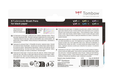TOMBOW Kalligraphie-Set WS-BS WS-BS-6P Fudenosuke, pastel 6 Stück
