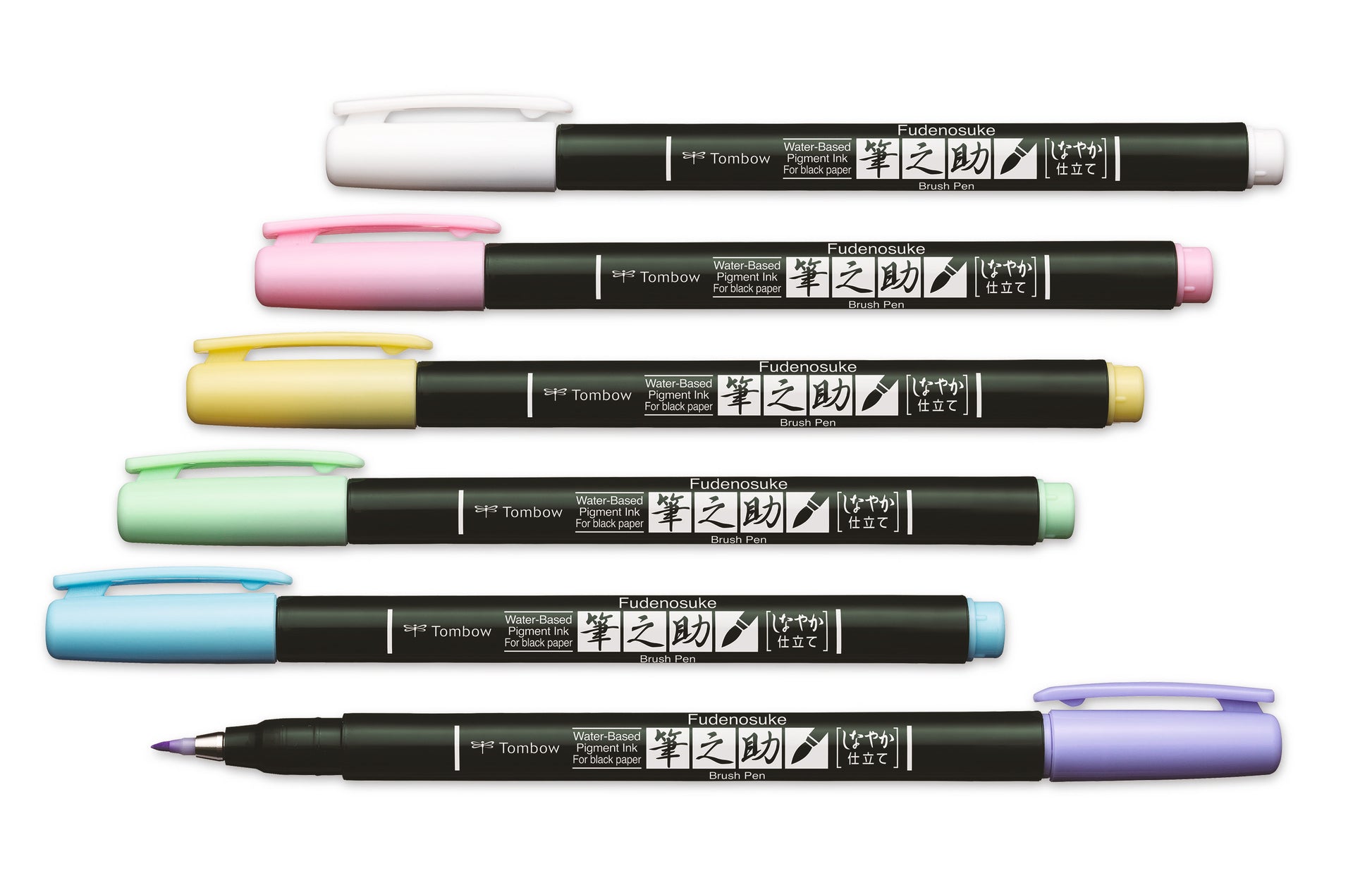 TOMBOW Kalligraphie-Set WS-BS WS-BS-6P Fudenosuke, pastel 6 Stück