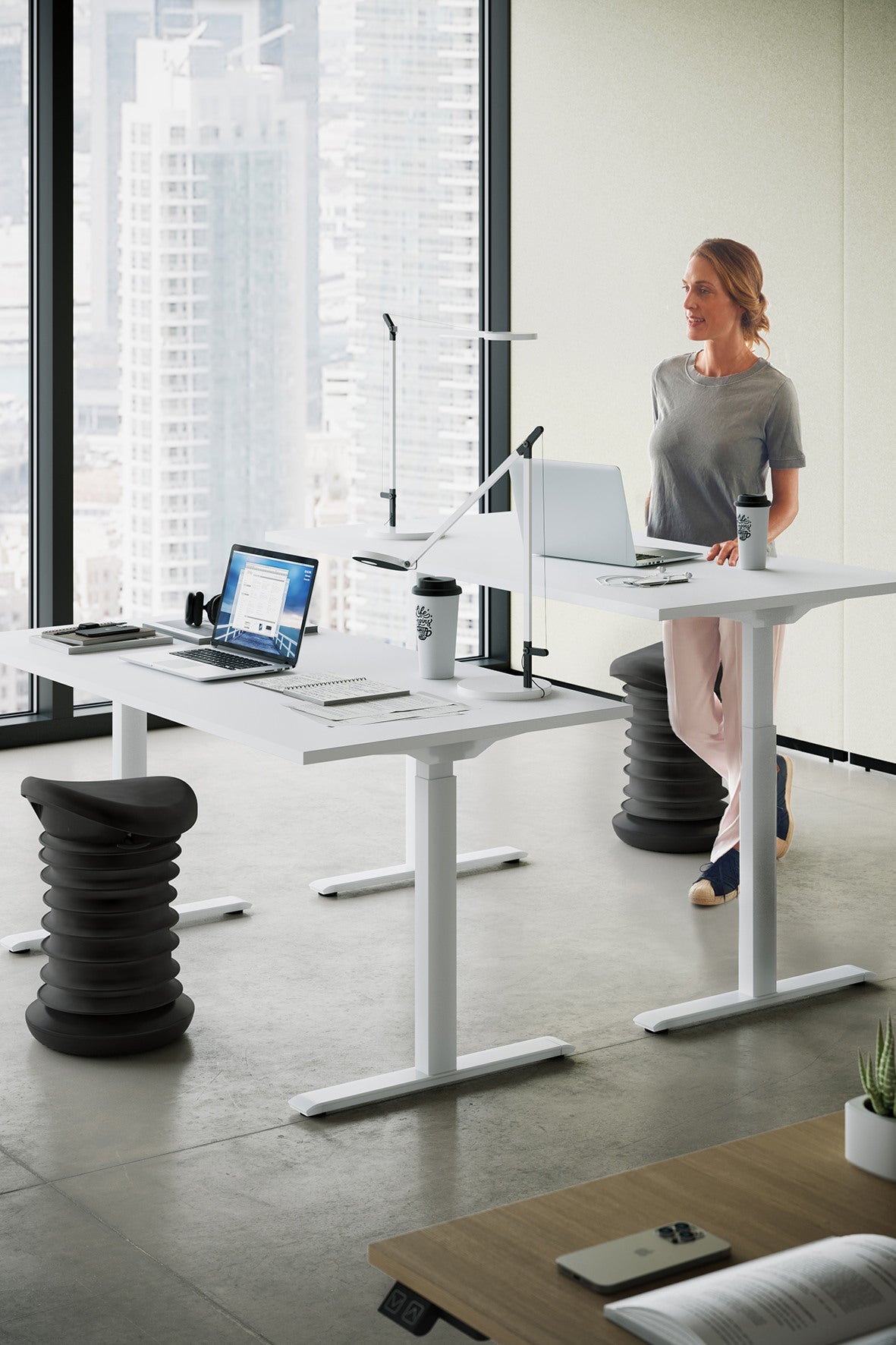 TOPSTAR Hubtischgestell E-Table TWV2UV weiss