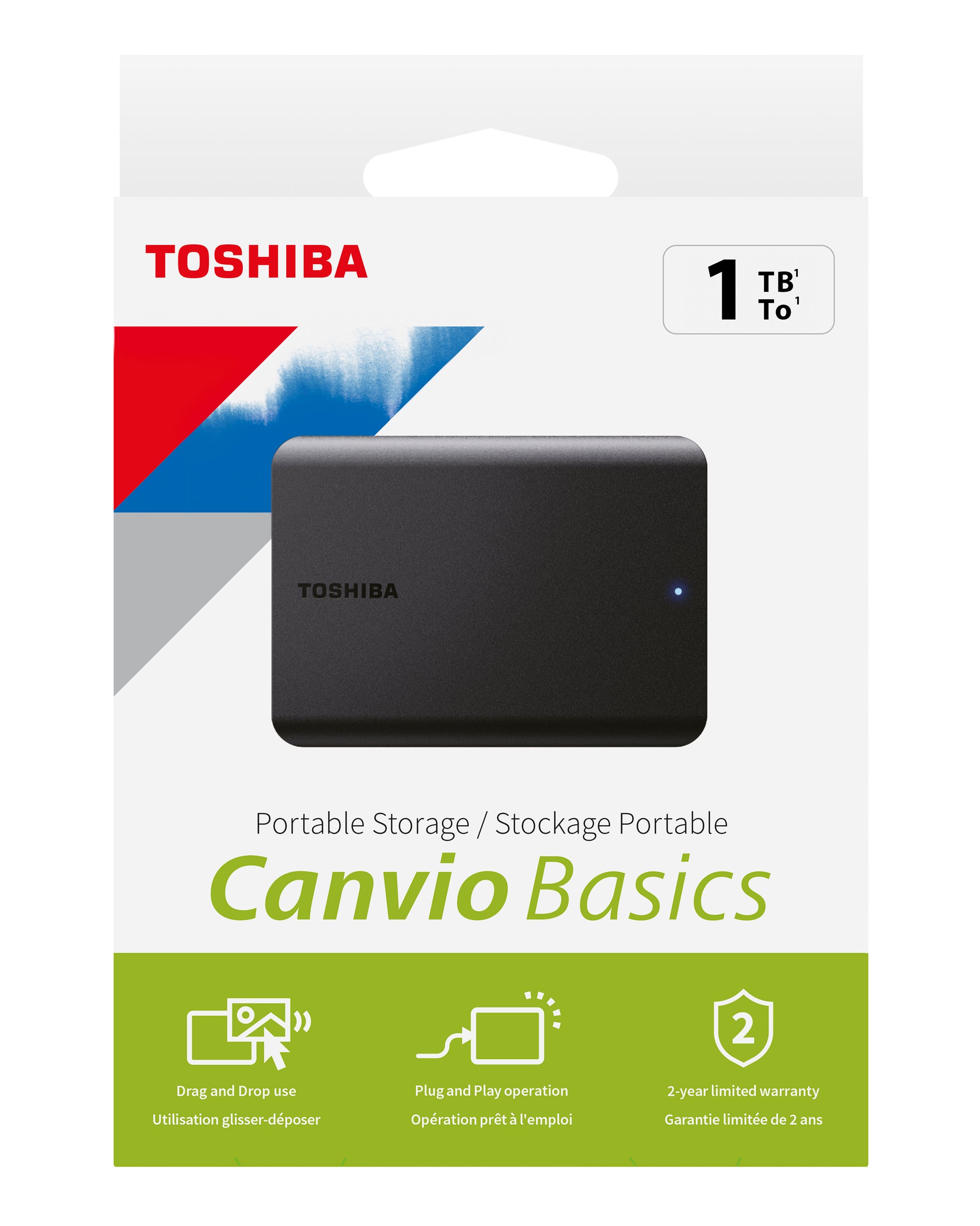 TOSHIBA HDD CANVIO BASICS 1TB HDTB510EK3AA USB 3.2 2.5 inch black