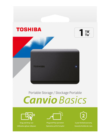 TOSHIBA HDD CANVIO BASICS 1TB HDTB510EK3AA USB 3.2 2.5 inch black