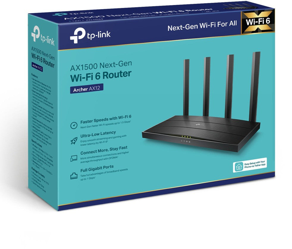 TP-LINK Dual-Band Wi-Fi 6 Router Archer AX12 AX1500