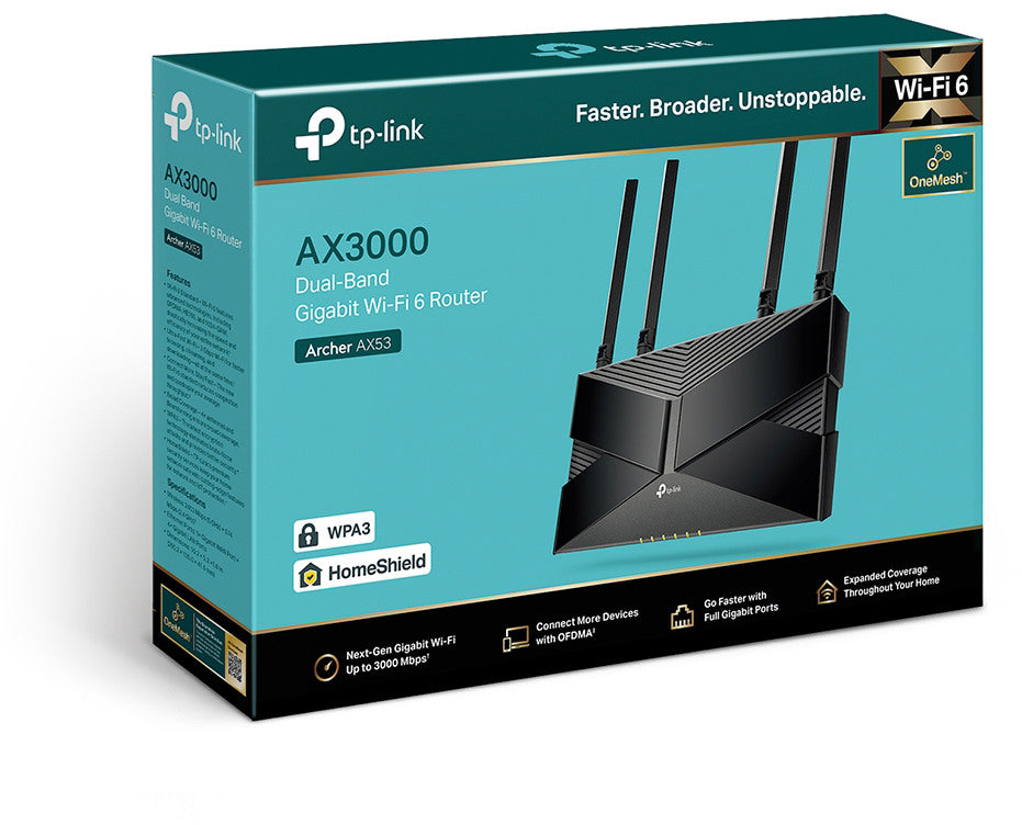 TP-LINK AX3000 DB WiFi 6 Router Archer AX53