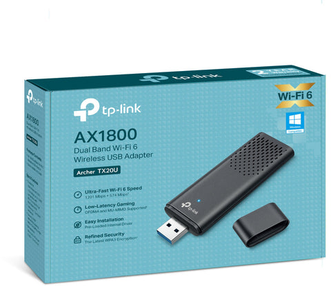 TP-LINK Dual Band Wi-Fi 6 USB Adapter Archer TX20U AX1800