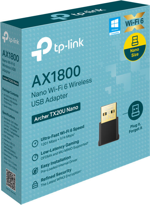 TP-LINK Nano DB WiFi 6 USB Adapter Archer TX20U Nano AX1800