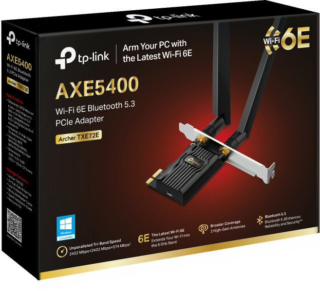 TP-LINK AXE5400 WiFi 6E BT Archer TXE72E Tri-Band, PCI-Express Adapter