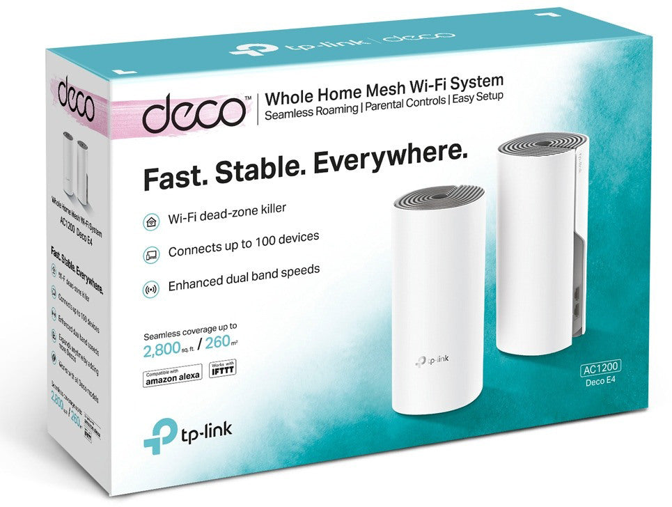 TP-LINK Deco E4(2-Pack) AC1200MB Deco E4(2-Pa MeshRouter WiFi, Qualcom