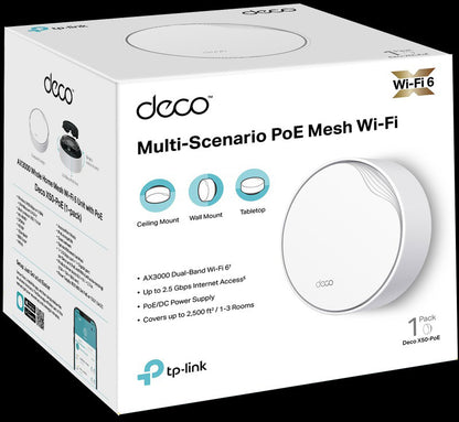 TP-LINK Deco X50-PoE(1-pack) Deco X50-PoE(1-pack) AX3000 WHM WiFi 6 Unit + PoE