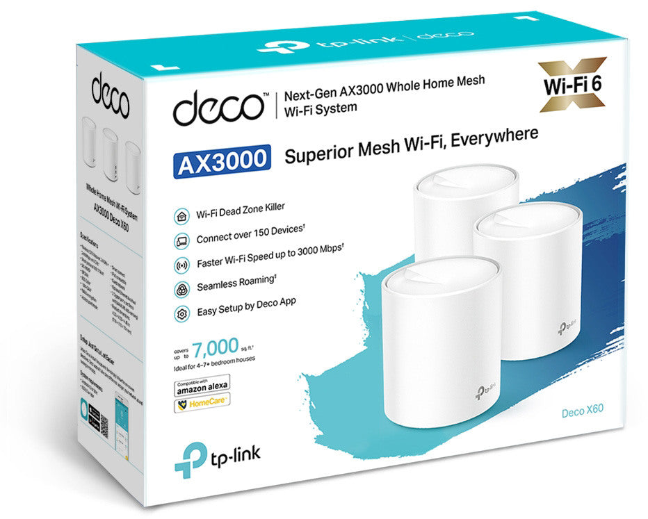 TP-LINK Whole-Home Wi-Fi System Deco X60 AX5400(3-Pack)V3.20 white