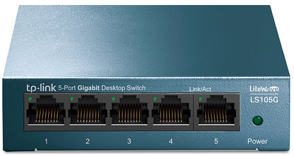 TP-LINK LiteWave 5-Port Switch LS105G 8GB RJ45 Ports, Steel Case