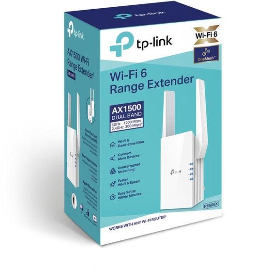 TP-LINK AX1500 Wi-Fi 6 Range Extender RE505X