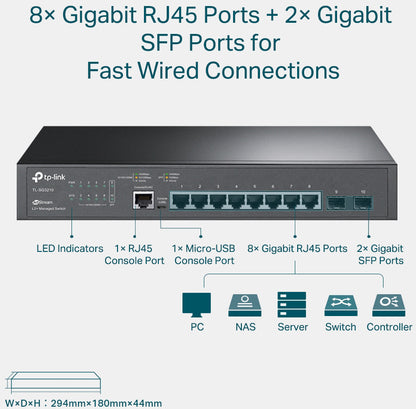 TP-LINK SG3210 SG3210 JS 8Port GB L2+, 2 SFP Slots