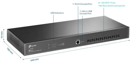 TP-LINK SX3008F SX3008F JS 8Port 10GE SFP+ L2" Manag.